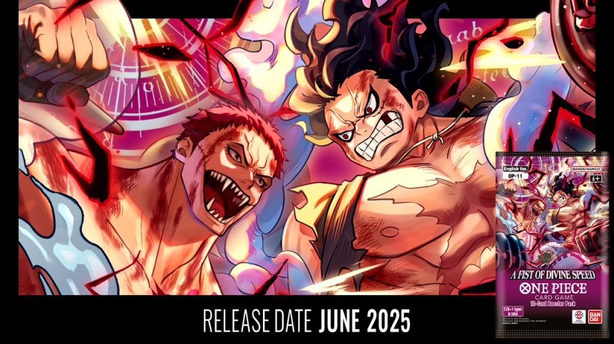 thumbnail interactive-video image 1 of One Piece Card Game OP-11 A Fist Of Divine Speed Booster Box – English, Bandai 1 of 6